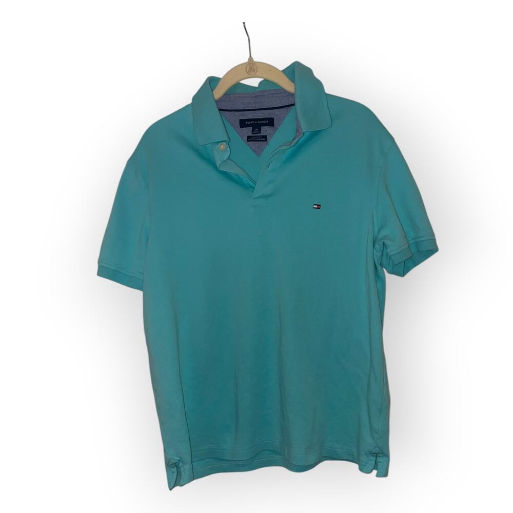 Tommy Hilfiger Teal Polo Shirt | Womens | Size Large |  EUC